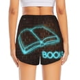 thumbnail image 3 of Picia Neon Sign For Books Pattern Women's 2 in 1 Athletic Running Shorts High Waisted Workout Casual Gym Sweat Shorts with Comfy Liner Zipper Pockets-Medium, 3 of 9