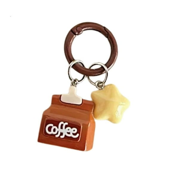 WINDLAND Unique Star Coffee Keychain Creative Hanging Ornament Keyring Charm for Couple