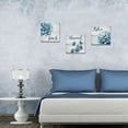 thumbnail image 6 of 3 Pieces Blue Bathroom Picture Wall Art Daisy Dahlia Floral Relax Soak Unwind Picture Print for Washroom Home Decor Ready to Hang 12x12inchx3pcs, 6 of 6