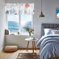 thumbnail image 6 of Valances for Windows Watercolor Marine Shell Turtle Coral Rod Pocket Short Curtain for Bathroom Living Room Bedroom Ocean Starfish Nautical Anchor 1 Panel 54x18in, 6 of 9