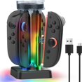 thumbnail image 1 of Charging Dock for Nintendo Switch 2 Joy-Cons, 4-in-1 Magnetic Stand With 5 RGB Light, Overcharge Protection, 1 of 7