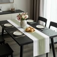 thumbnail image 2 of Sage Green Striped Table Runner 108 Inches Long, Modern Geometric Abstract Art Kitchen Coffee Dining Table Decoration for Home Party Birthday Wedding Home Decor 13x108 Inches, 2 of 8