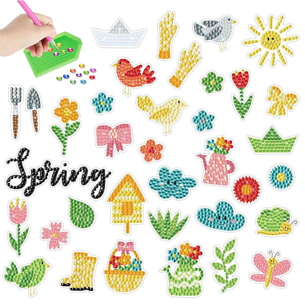Pegatinas DIY Kits de mosaico de diamantes para niños principiantes (pequeña frescura) 36PCS