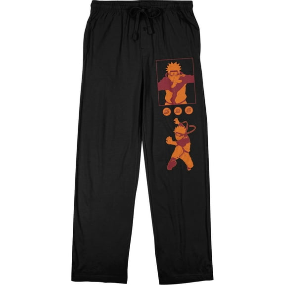 Naruto Shippuden Men's Black Pajama Bottoms-Medium