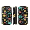 thumbnail image 2 of Xoenoiee Colorful Dog Paw Print Wallet for Women Faux Leather Long Clutch Purse with Zipper Bifold Wallet Multi Card Organizer Large Capacity, 2 of 6