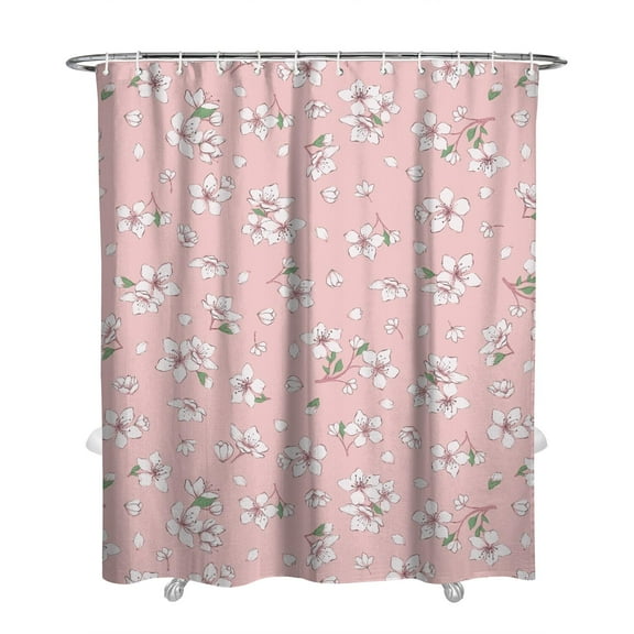 72" x 84" Floral Shower Curtain Vintage Botanical Bloom Print Waterproof Bathroom Drape with Metal Grommets