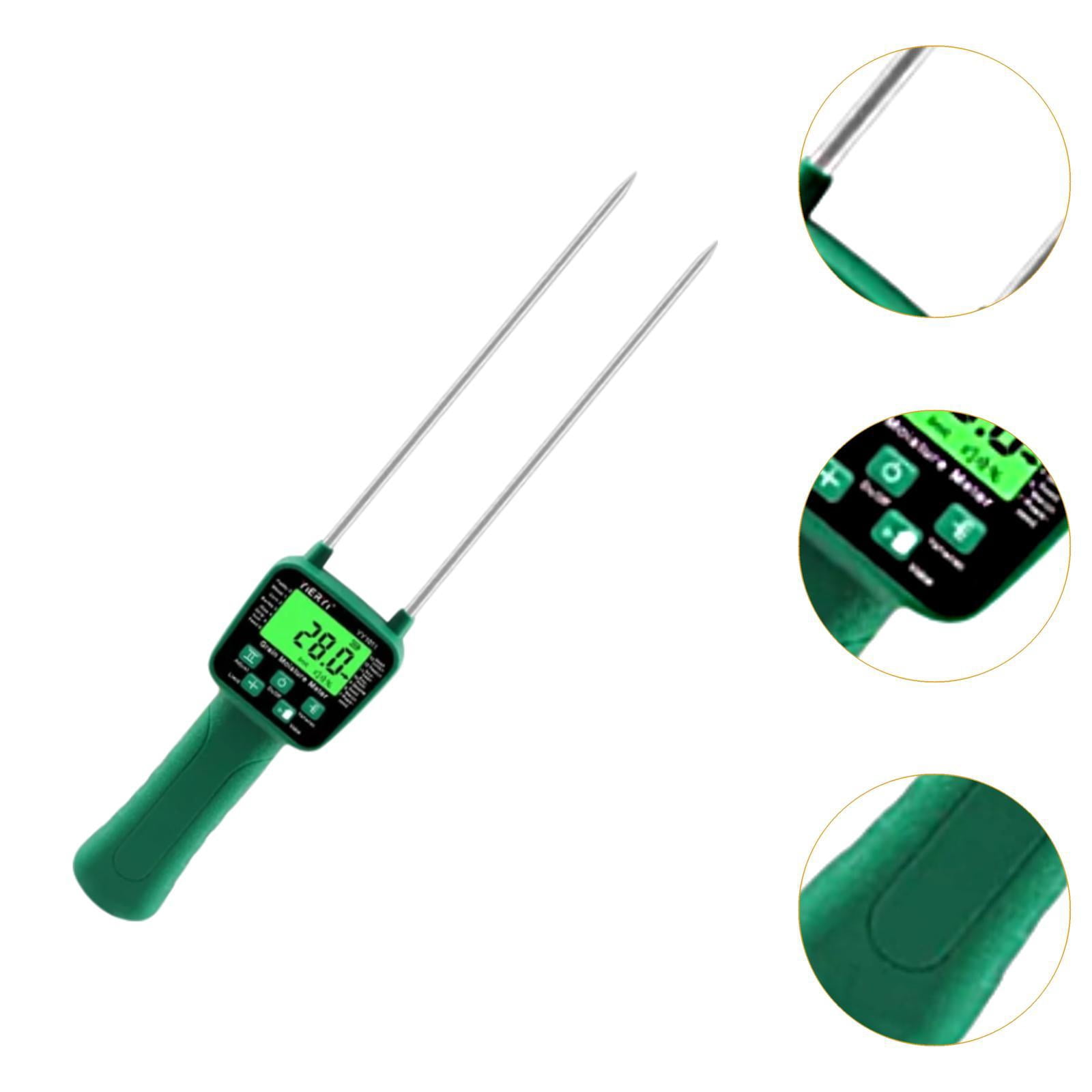 funtasica Grain Humidity Tester Compact Double Tester Hay Moisture Tester Hygrometer Tester for Paddy Rice