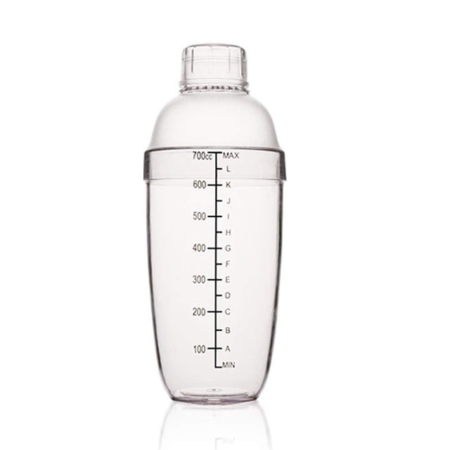 Cocktail Shaker FEOOWV, batidora de mano de plástico, 700 ml, con báscula