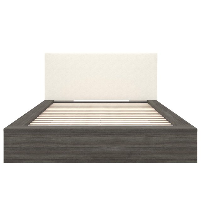 Jane Queen Size Platform Bed with Upholstered Headboard
