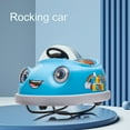 thumbnail image 3 of iRerts Kids Bumper Car with Remote Control, 12V Bumper Car for Toddlers Ages 1-6 Years with Rocking Horse Mode, Push Rod, Dinner Plate, USB Bluetooth Music, Ride on Toys Car for Boys Girls Gifts, Blue, 3 of 8