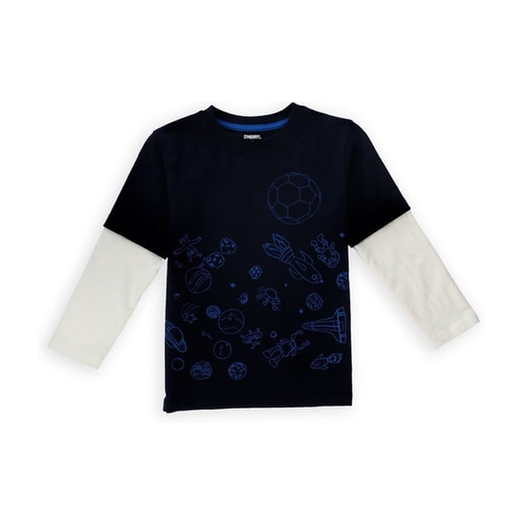 Camiseta gráfica Gymboree Boys Soccer Galaxy azul 6-12 meses