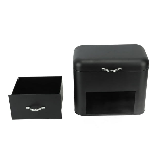 Metal Bread Boxes, 2 Layer Iron Bread Storage Bin Kitchen Container