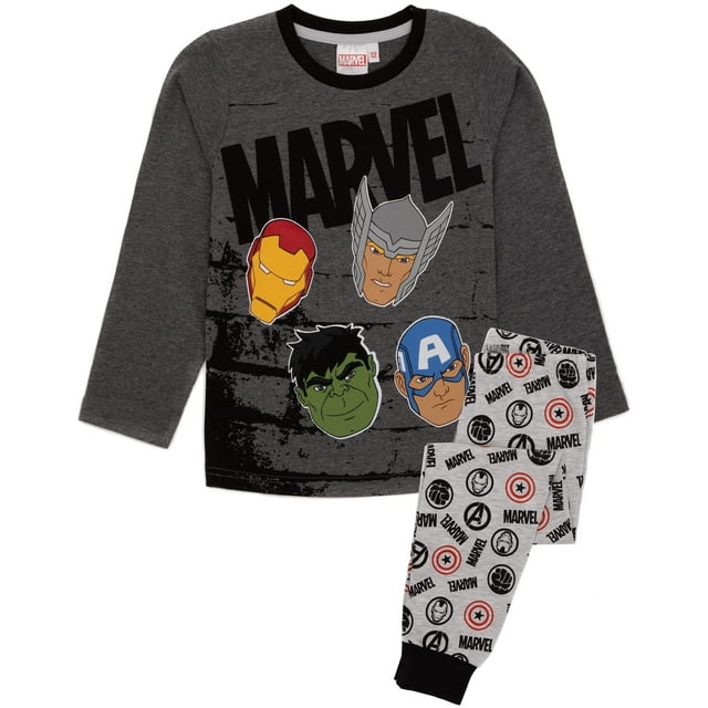 Marvel Avengers Boys Grey Long Sleeve Long Leg Pyjama Set (5-6 Years)
