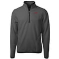 thumbnail image 2 of Men's Cutter & Buck  Gray SMU Mustangs Vault Cascade Eco Sherpa Fleece Quarter-Zip Pullover Jacket, 2 of 3