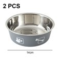 thumbnail image 2 of Cuencos de acero inoxidable para perros y gatos con base de goma para comida y agua, plato para perros de 14 cm MFZFUKR CPB-DE-SSW2372-1, 2 of 5
