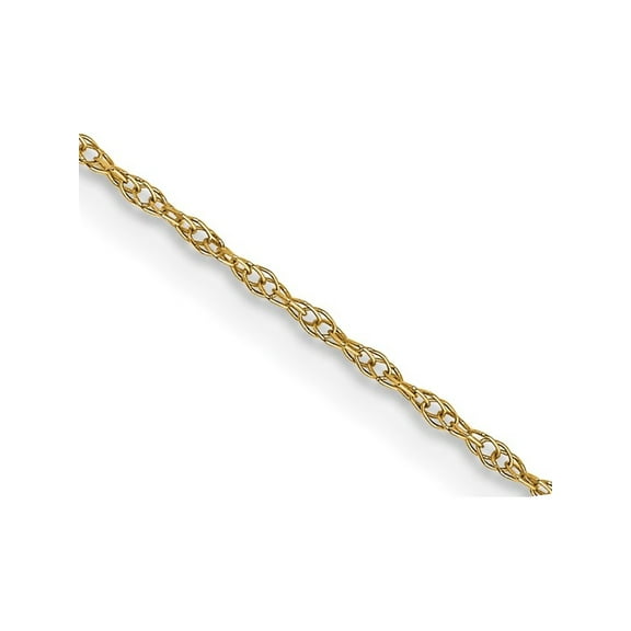 Gem & Harmony 20 inch Cable Rope Chain in 14 Karat Yellow Gold .6mm for Women