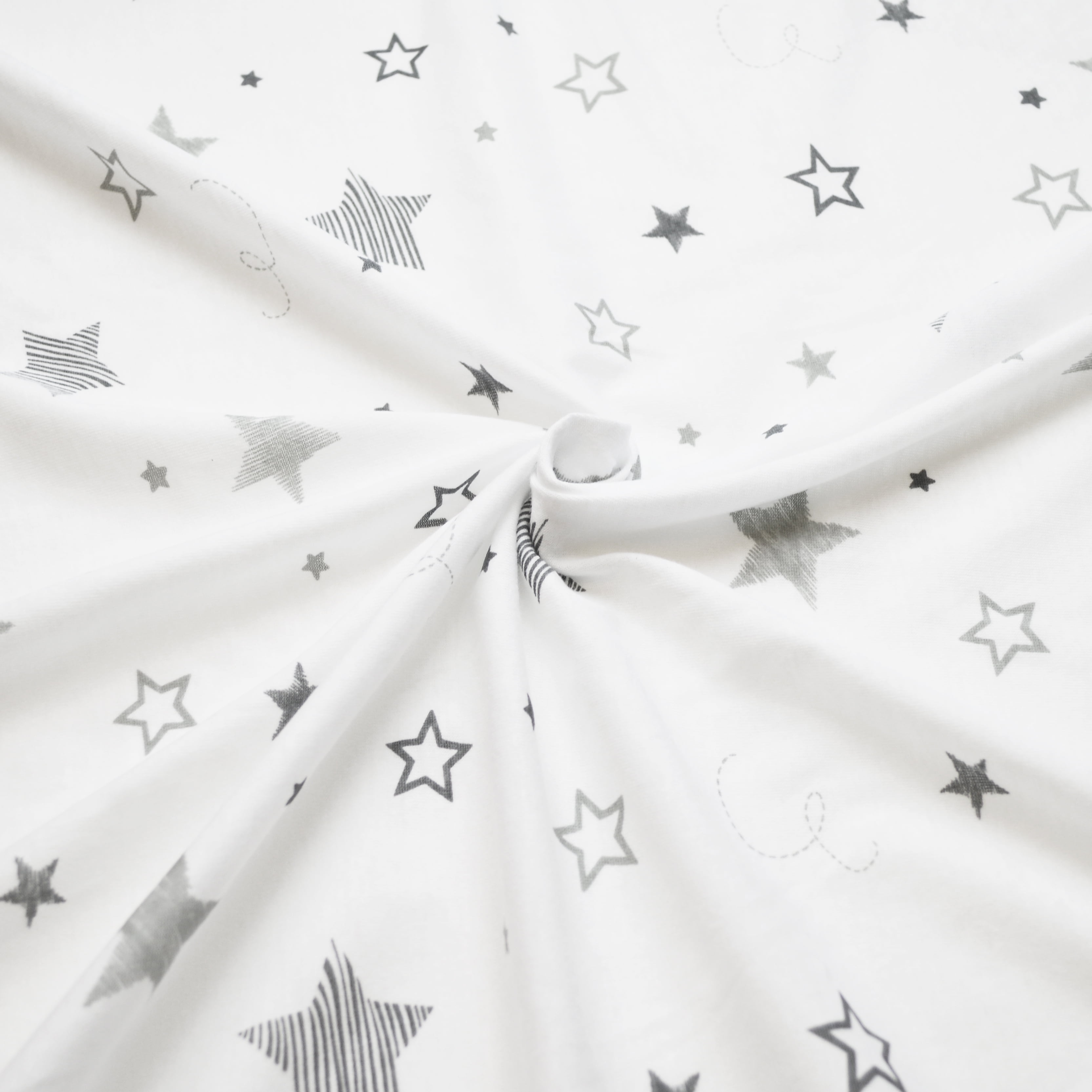 American Baby Company White and Gray Cotton Fitted Sheet Non-Standard