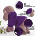 thumbnail image 3 of Warm Hooded Dog Sweatshirt Hooded Pet Winter Clothes Coat Purple L, 3 of 7