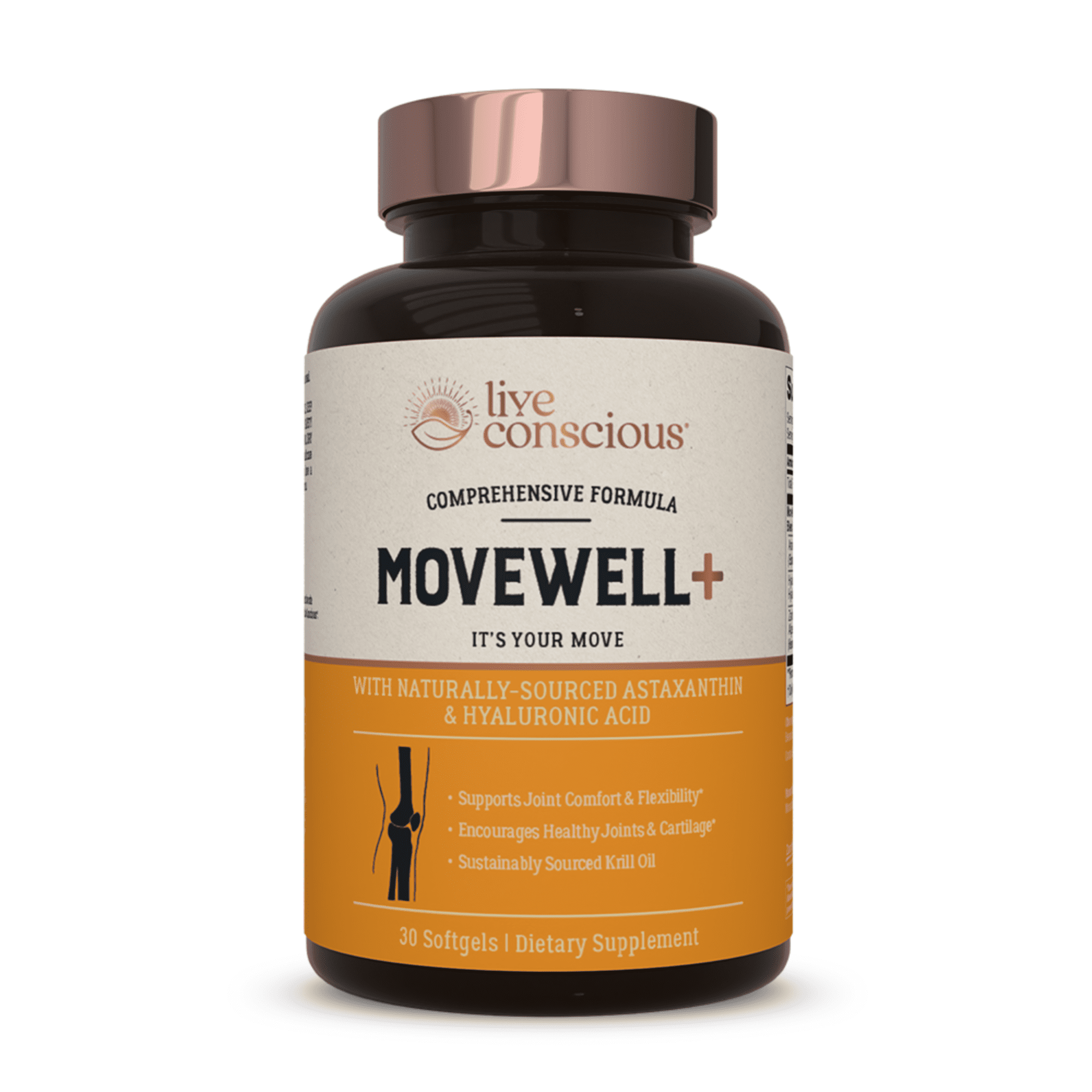 Live Conscious Movewell Plus Antarctic Krill Oil, Healthy Joint & Muscle Support Supplement, 353 mg, 60 Softgels