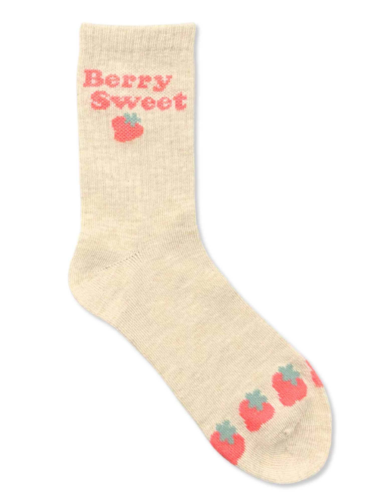 Strawberry Shortcake Girls Mid-Crew Socks, 3-Pack, Sizes S/M-M/L