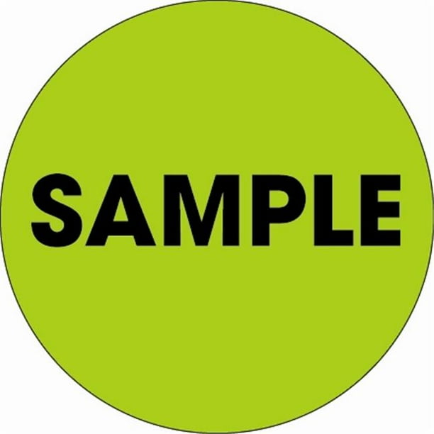 Bande Logique DL1269 2 in. Cercle - Échantillon Étiquettes Vertes Fluorescentes - Rouleau de 500