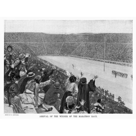 Olympic Games 1896 Narrival Of The Winner Of The Marathon ...