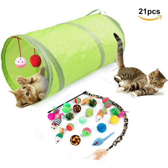 Catalogue de Produits de Jouets pour Animaux Semfri 21 Pcs Assortiment de Jouets pour Chat Tunnel Interactif Ensemble de Teaser Froissé pour Chats avec