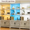 thumbnail image 2 of DSstyles Wood Bookcase with Doors White Bookshelf with LED Lights Modern Storage Rack 3 Shelf Standing Bookshelves Large Display Shelf Unique Book Shelf for Bedroom, Living Room, Home Office, 2 of 8