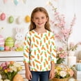thumbnail image 1 of Blusas y camisas de manga larga con cuello redondo y estampado de Pascua, camiseta interior de cuello redondo y manga tres cuartos para niños de talla mediana y grande., 1 of 9