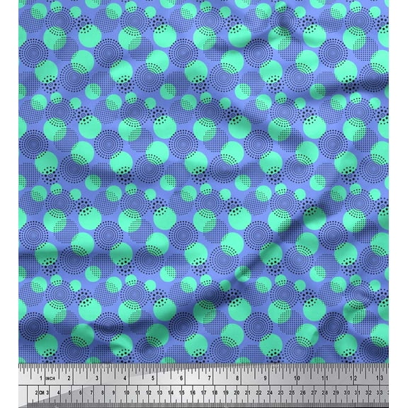 Soimoi Polyester Crepe Fabric Dots Small Print Fabric by Yard 42 Inch Wide