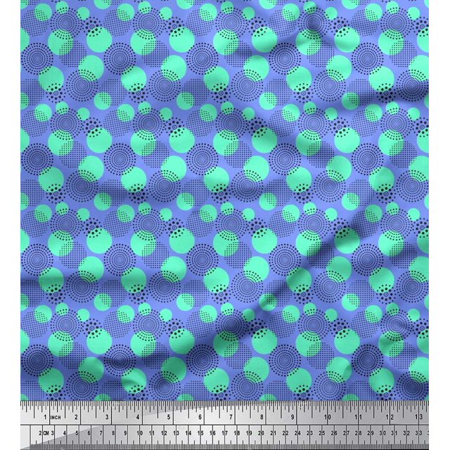 Soimoi Poly Georgette Fabric Dots Small Decor Fabric Printed Yard 42 Inch Wide