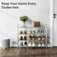thumbnail image 3 of FANHAO 4-Tier Shoe Rack, 100% Stainless Steel Shoe Storage Organizer, up to 12 Pairs for Entryway, 3 of 7