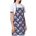 thumbnail image 3 of Fuzoiu cool Skull flower Print Waterproof Apron, Kitchen Apron for Women Men Chef, Apron for Christmas Dinner Party Cooking Baking Crafting House Cleaning Kitchen, 3 of 7