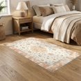 thumbnail image 2 of ODIKA 5'x7' Ultra-Soft Area Rug, Vintage Medallion Neutral Faded Scrollwork Traditional Design None Washable, Bare feet friendly, Silk-Touch for Bedroom Home office, 2 of 7