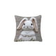 thumbnail image 1 of Almohadas para el Sofá Sala de Estar Lindo Conejos Blancos Impreso Lumbar 35x35cm, Almohadas Decorativas Blancas para la Cama, la Siesta de la Oficina, Lavable, Incluye Inserto, Piel Corta, Acogedor, 1 of 6