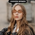thumbnail image 2 of VETPW Trendy Oval Sunglasses Womens - Retro Cat Eye Sunglasses Womens Small Face Black Brown Lenses 90s Vintage Sun Glasses Narrow Shades Petite 4 Pack, 2 of 8
