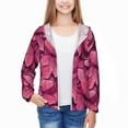 thumbnail image 3 of Cauagu Butterfly Print Sun Protection Jacket for Teen,Full-Zipper Long Sleeve Sun Shirts with Pockets UV Hoodie Shirts Outdoor Athletic Jacket-Medium, 3 of 7