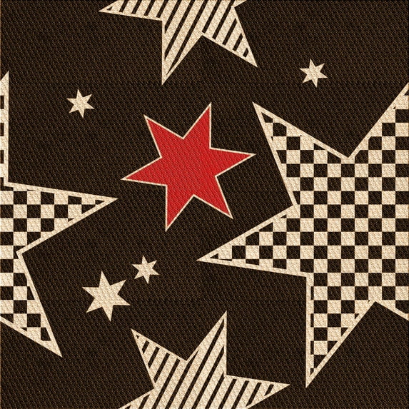 Ahgly Company Indoor Square Patterned Black Bean Brown Area Rugs, 7' Square