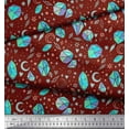 thumbnail image 2 of Soimoi Red Rayon Fabric Heart & Crystal Stone Geometric Print Fabric by the Yard 56 Inch Wide, 2 of 3