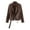 Brown, variant on Women's Leather Coat with Long Sleeves and Belt Spring and Fall Thin Women's Jacket V-Neck Jacket
