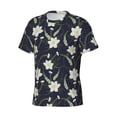 thumbnail image 5 of Vsdgher Lilies Flowers Print Men's Dry Fit Mesh Athletic Shirts Moisture Wicking Tennis T-Shirt Tops, 5 of 9
