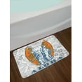 thumbnail image 2 of Elephant Bath Mat, Surfboards and Elephant Floral Backdrop Aloha Athlete Sports, Non-Slip Plush Mat Bathroom Kitchen Laundry Room Decor, 29.5 X 17.5 Inches, Slate Blue Pale Grey Orange, Ambesonne, 2 of 2