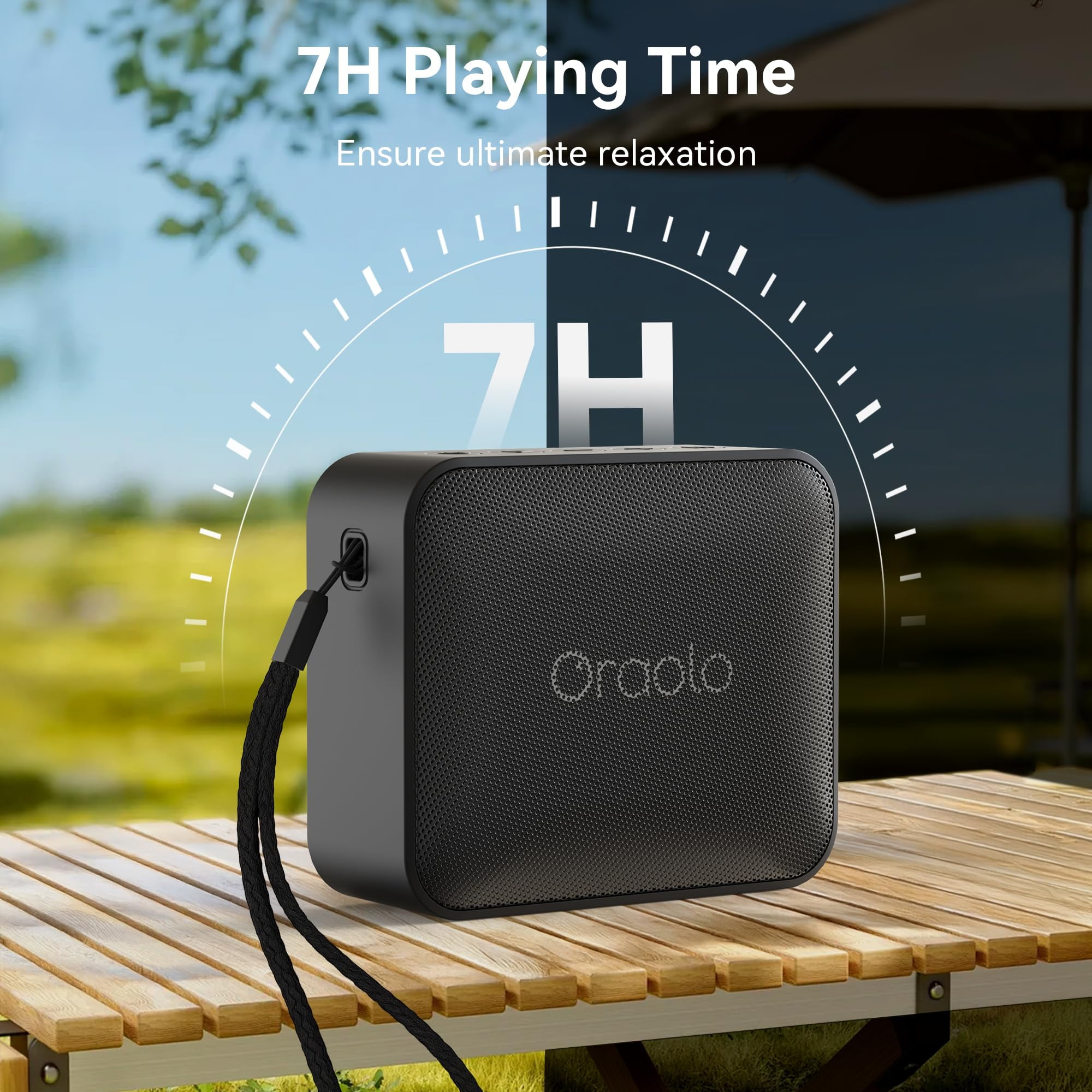 Oraolo Bluetooth Speaker IPX7 Waterproof with TWS Pairing, 30W Powerful Bass, Bluetooth 5.4/AUX/TF Card, Portable Wireless Speaker for Pool, Beach, Shower