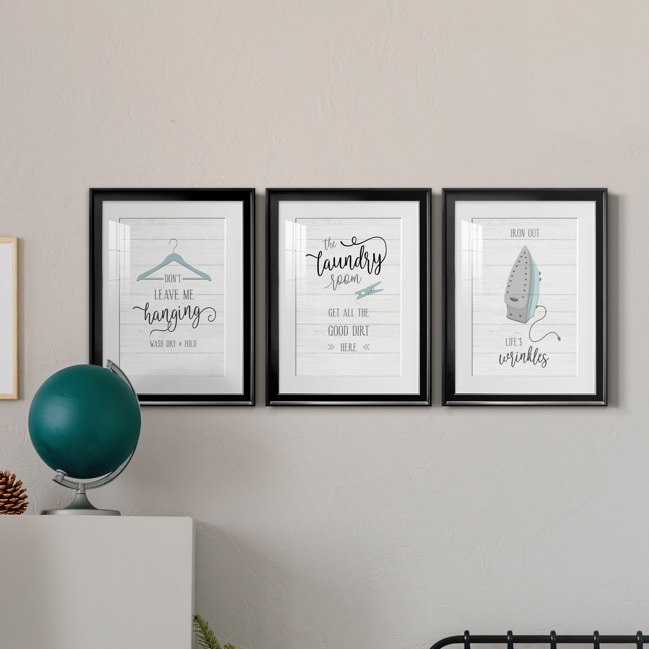 Don't Leave Premium Framed Prints Set of 3 - Ready to Hang - 18 x 24 Each - Black Frame