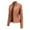 A-Brown116, variant on Women's Jackets Solid Faux Leather Zip Up Jackets Slim Fit Stand Collar Long Sleeve PU Coats Casual Trendy Streetwear Jackets