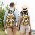 thumbnail image 6 of Casual Canvas Backpack Without Interlayer Large Capacity Stick Bag Design For Outdoor Shopping Office Outdoor Sports Tiger Skin Print Style Dimgray_1 Medium, 6 of 7