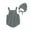 Gray, variant on Musuos 2 Pcs Baby's Sleeveless Knitted Vest Romper, Solid Color Lace-up Hat