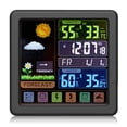 thumbnail image 2 of Weather Station, Color Display Thermometer with Wireless Sensors, Outdoor Indoor Thermometer with Adjustable Backlight, Humidity Monitor Weather Forecast Alarm Clock and Sensor Black, 2 of 9