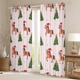 thumbnail image 2 of Manfei 2-Pack 42x63 Cartoon Horse Curtains, Green Tree Santa Kids Blackout Decor, 2 of 6