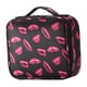 thumbnail image 3 of Bolsa de maquillaje de viaje, bolsa de cosméticos portátil con compartimento extraíble, caja de belleza, estuche de maquillaje para mujeres y niñas, Labio rojo, 3 of 8